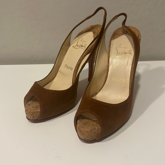 Christian Louboutin Shoes - CHRISTIAN LOUBOUTIN SO PRIVATE CORK HEEL SLINGBACK